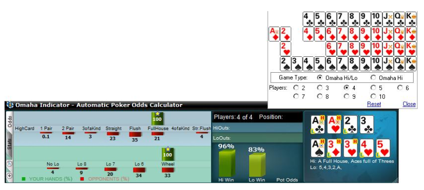 Pot Limit Omaha Poker Odds Calculator